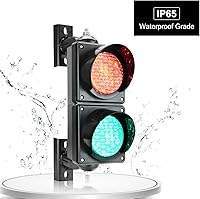 Vista 2 de BBMI Luz de tráfico de 3.937 in (4 pulgadas), DC9-36V señal de parada y marcha rojo/verde, carcasa de PC, impermeable, IP65, luz de advertencia