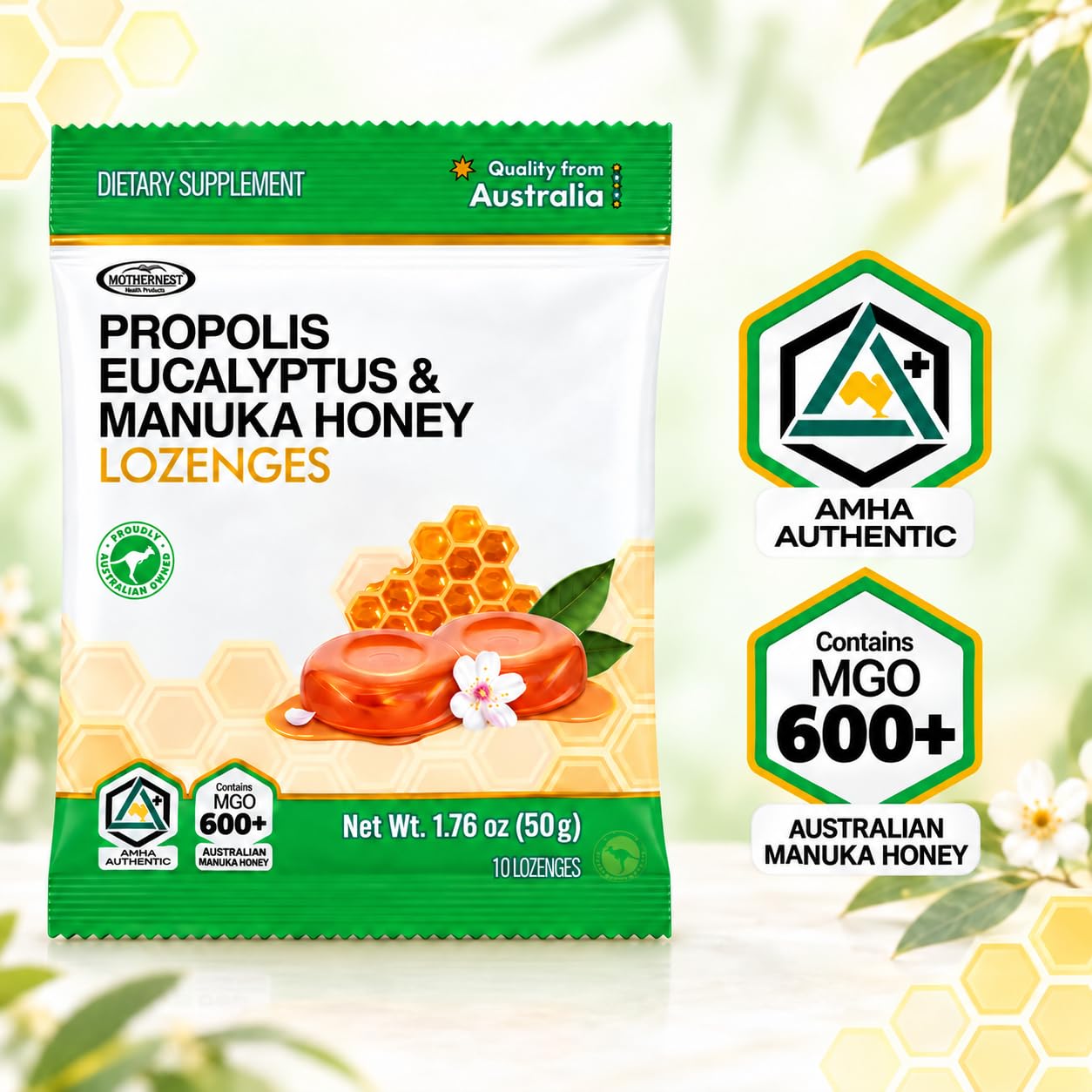 Propolis Eucalyptus & Manuka Honey Lozenges 50g — Amazon image 4