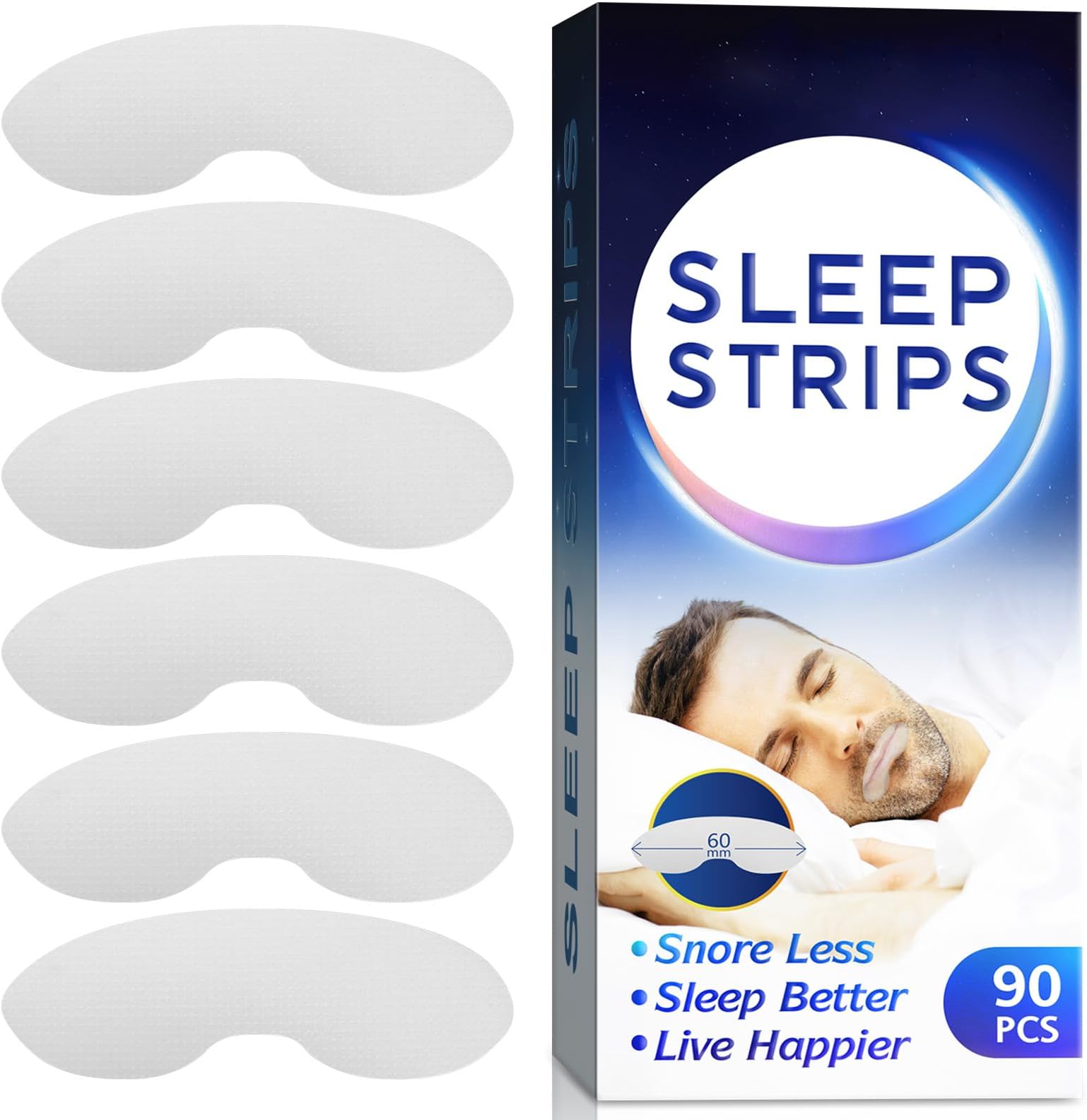 Mouth Tape for Sleeping 90 Counts Sleep Strips,Nighttime Sleeping, Mouth Breathing, and Loud Snoring, Sleep Tape