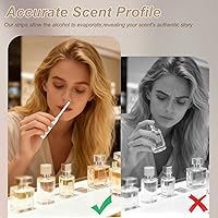 Vista 3 de 200 tiras de prueba de perfume, tiras blancas de primera calidad, fuertes absorbentes para perfumes, colonias, aceites esenciales y aromas