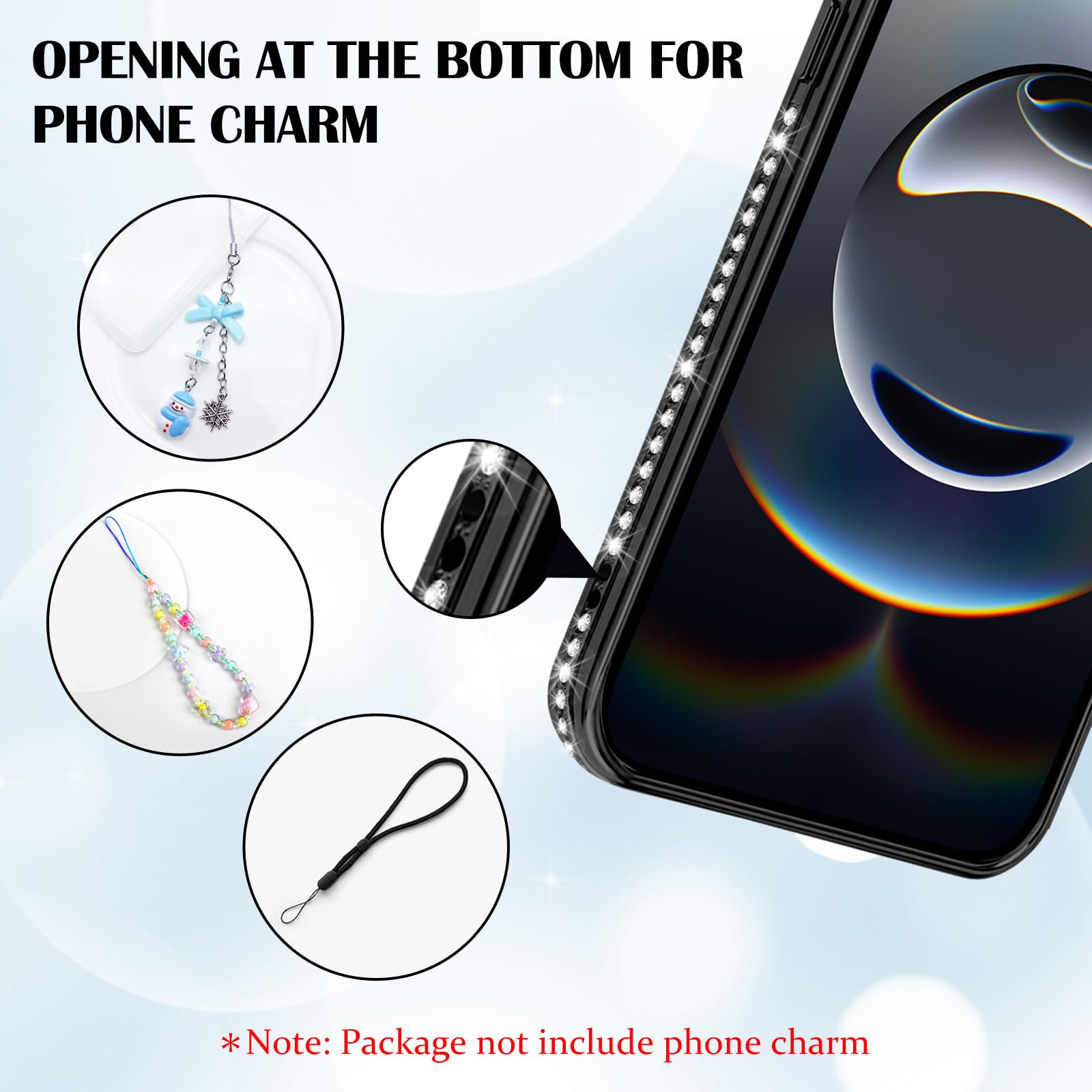 Newseego Custodia Trasparente Glitterata per iPhone 16 Pro Max [Compatibile con MagSafe], Cover Magnetica Ragazze Donne Protezione Antiurto per Fotocamera Cover per iPhone 16 Pro Max-Bianco