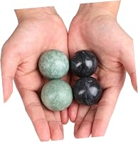 Garneck 4 darabos Baoding márvány golyó szett - kínai csengő golyók Qigong és kéz masszázshoz - relaxáció stresszoldás zöld fekete 3