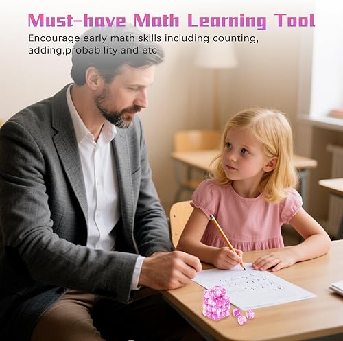 Vista 107 de Juego de 36 dados de 0.472 in de 6 caras de 0.472 pulgadas, juego de dados D6 de colores translúcidos, dados estándar de 6 caras