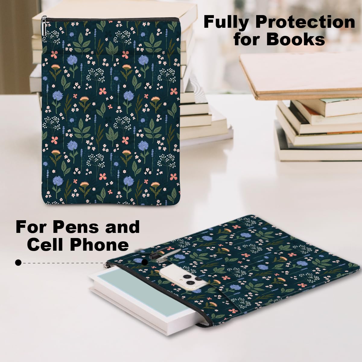 booklike　GLcases Amazon.com: Wildflower Pattern Book Lovers Gifts Waterproof Book