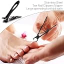 Nail Clippers 16mm Wide Large Jaw Opening for Thick Nail Stainless Steel Black Fingernail and Toenail Nipper Cutter Podiatry Trimmer Pedicure Manicure Kit gallery image