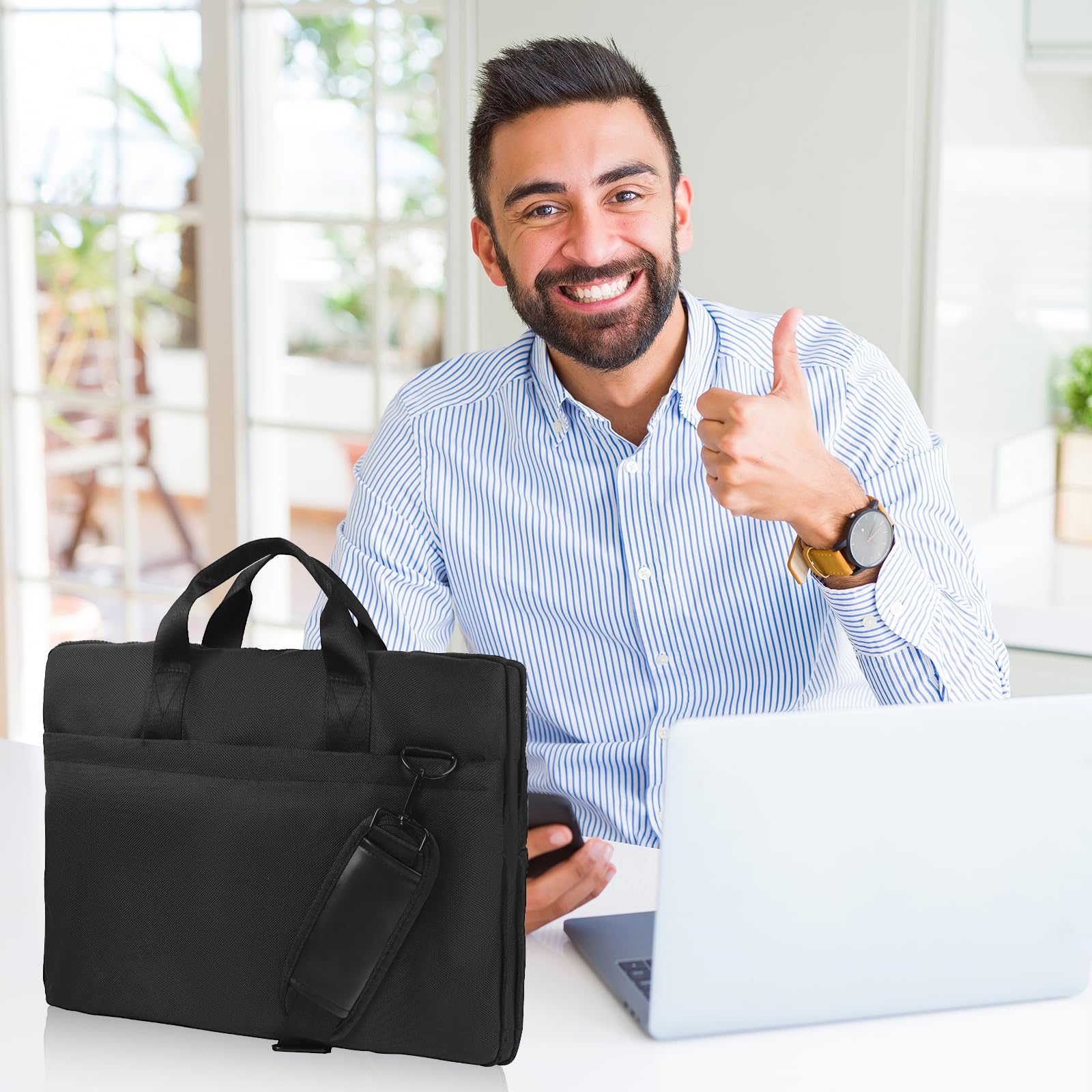 Jdgw, Bolsa Breifcase Unisex Adulto, Negro, 18.4inch