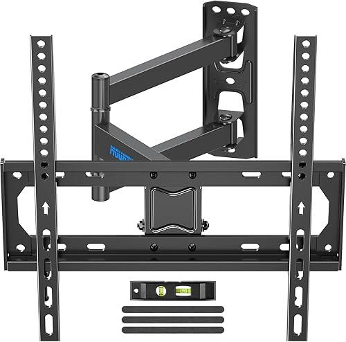 MOUNTUP Soporte de pared para TV de movimiento completo para televisores de 26 a 55 pulgadas, soporte de pared de esquina con brazo articulado único