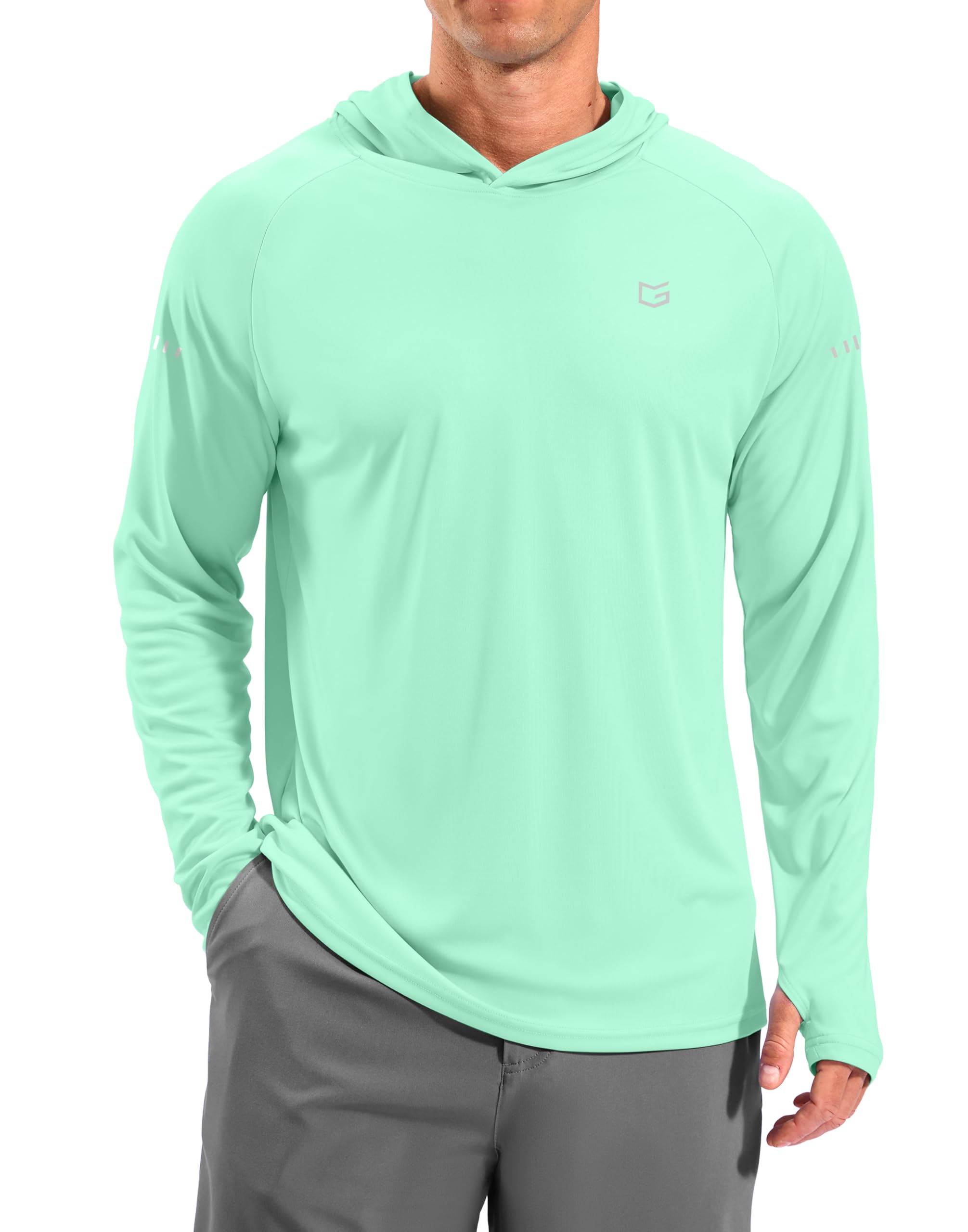 Men's Sun Protection Hoodie Shirts Long Sleeve UPF 50+ Swim Shirts