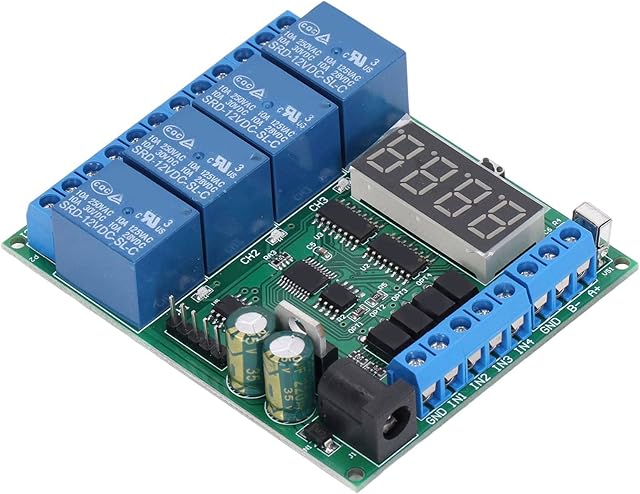 Relay control module development board DC 12V 4 channel 7 commands to work