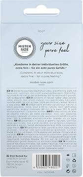 MISTER SIZE 69mm Ultra-Sensitive Condoms for Men - Extra Thin, Extra fine, Extra lube/Made from 100% Natural Rubber Latex in Your Size XXL/Real Feel Pack of 10