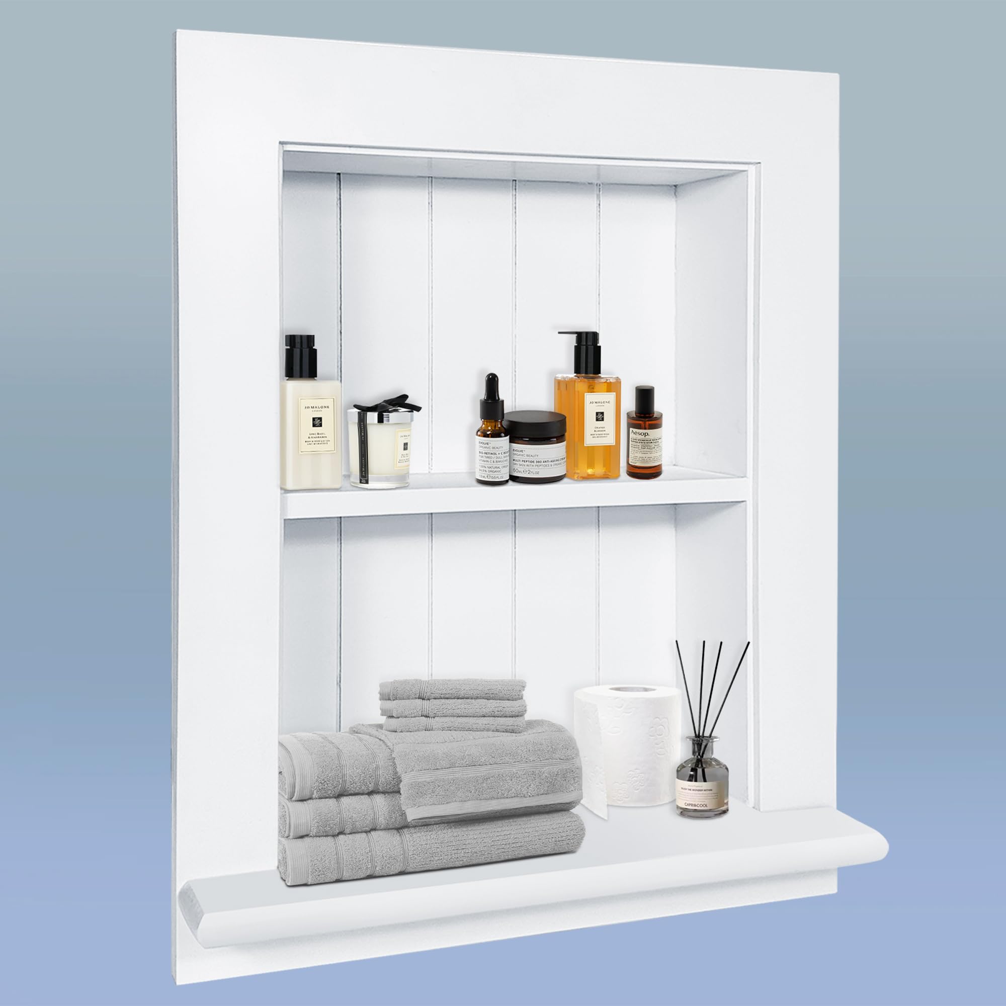 Royxen Bathroom Wall Cabinet with 2-Tier Shelves,Wooden Recessed Medicine Cabinet Over Toilet Storage Cabinet,Bathroom Cabinet Wall Mount for Home