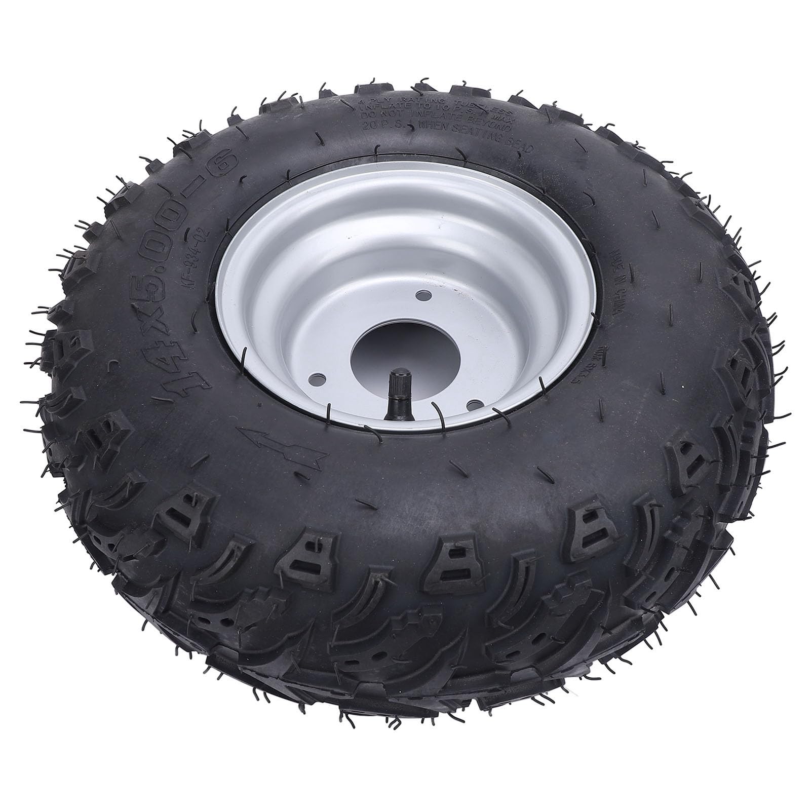 14x5.006 Tubeless -Reifen mit Hub, Verbesserter Off -Straßenhandhabung, Ideal für den ATV UTV Quad Golfwagen, Passt 6 -Zoll