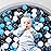 STARBOLO Ball Pit Balls - 100 Pieces BPA&Phthalate Free Non-Toxic Crush Proof Ball Play Balls Soft Plastic Balls for Toddlers Baby Kids (100-Blue+Black/Gray/White)