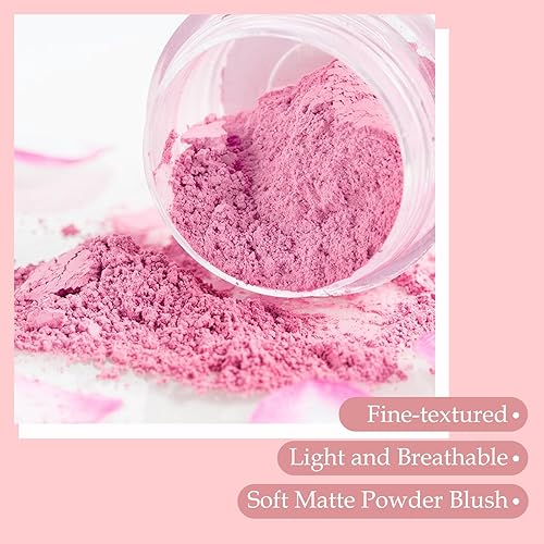Miniatura 2 de Boobeen Rubor suelto en polvo con cojín de aire, rubor natural mate para mejillas, maquillaje de rubor altamente pigmentado, fácil de mezclar, rubor