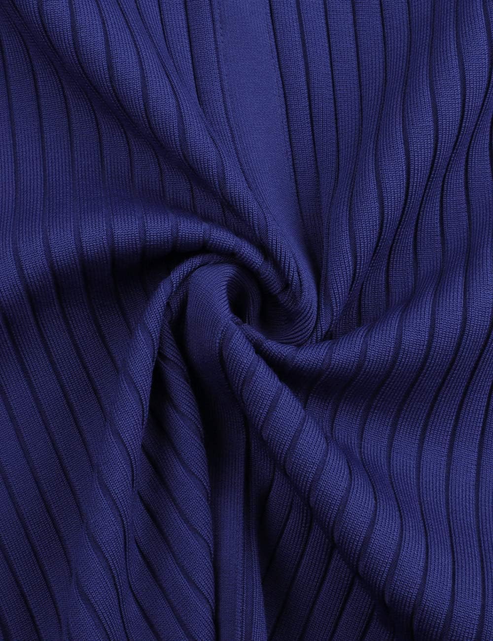 UONBOX Women's Long Sleeves Cross Strap Ribbed Club Party Midi Bodycon Bandage Dress - Image 5