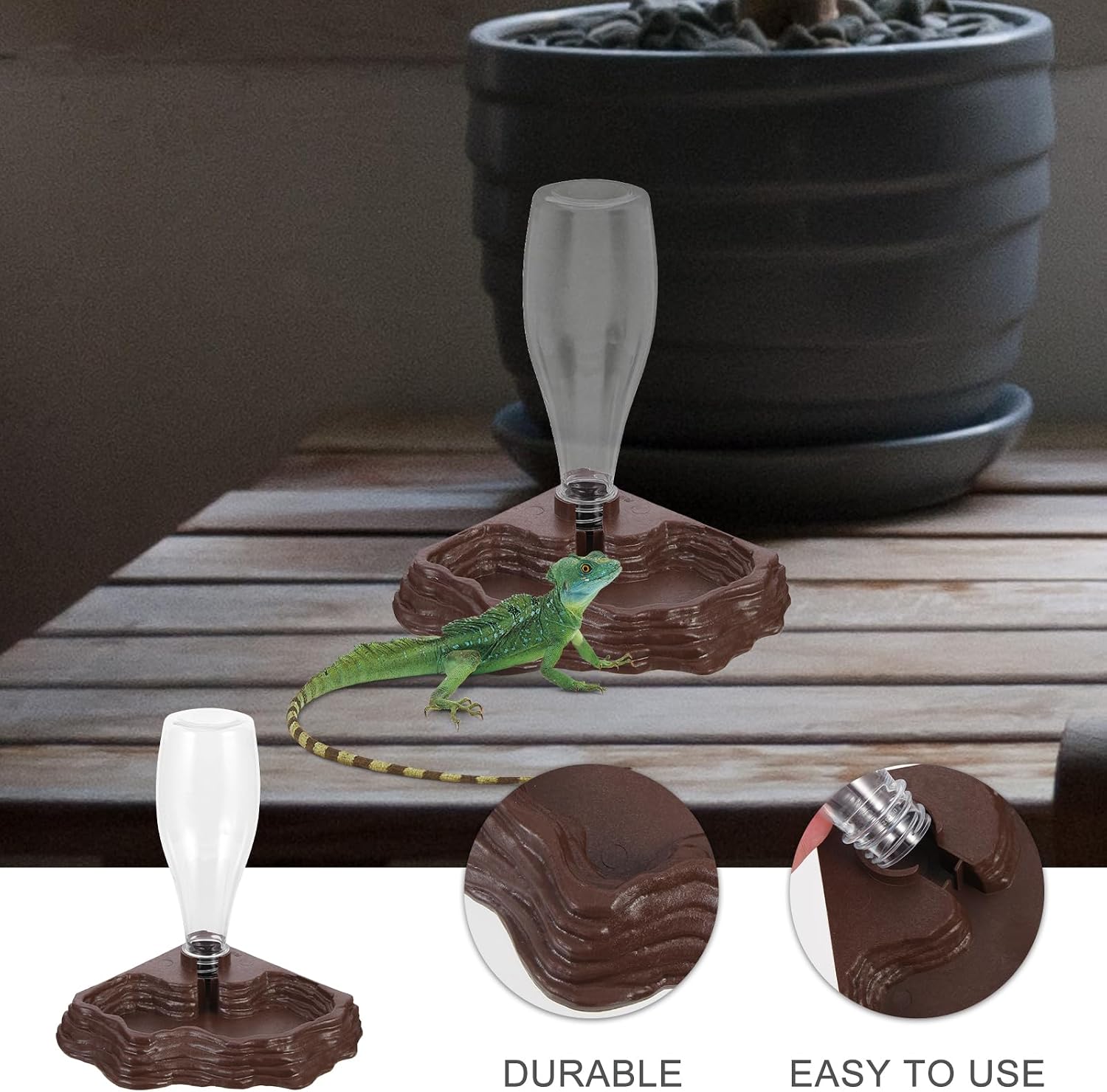 FRCOLOR Crawler Water Dispenser Animal Flooring Reusable Reptile Water Dispenser Automatic Reptile Small Tortoise er Small Dish Abs