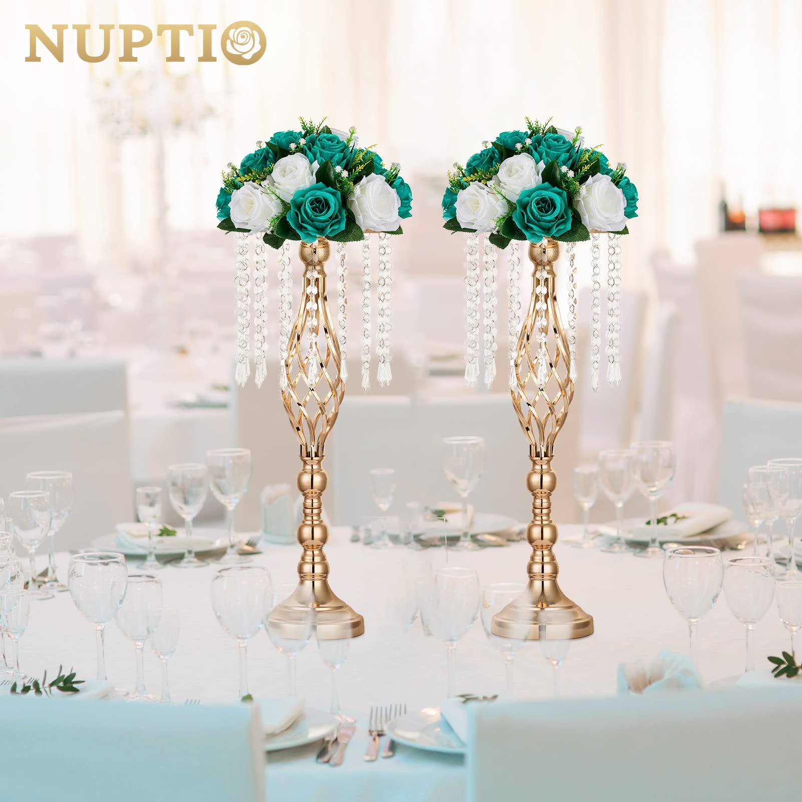Amazon｜NUPTIO フラワーウェディングセンターピース テーブル用 直径