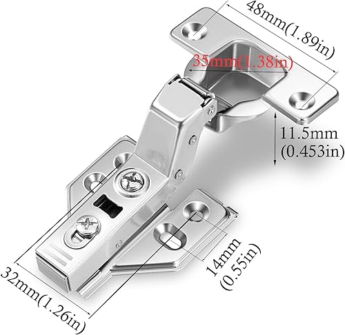 Miniatura 6 de Luokim Bisagras ocultas para puerta de gabinete sin marco, cierre suave, inserción europea, niquelado, ajustes 3D
