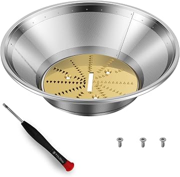 BR-3/BR-1 Juicer Mesh Filter Basket No BaseCompatible with Breville Juice Models BJE510XL,BJE820XL,JE98XL, BJE200XL, With Mesh Strainer Bowl, Blade, Screws & Wrench,Easy to Replace
