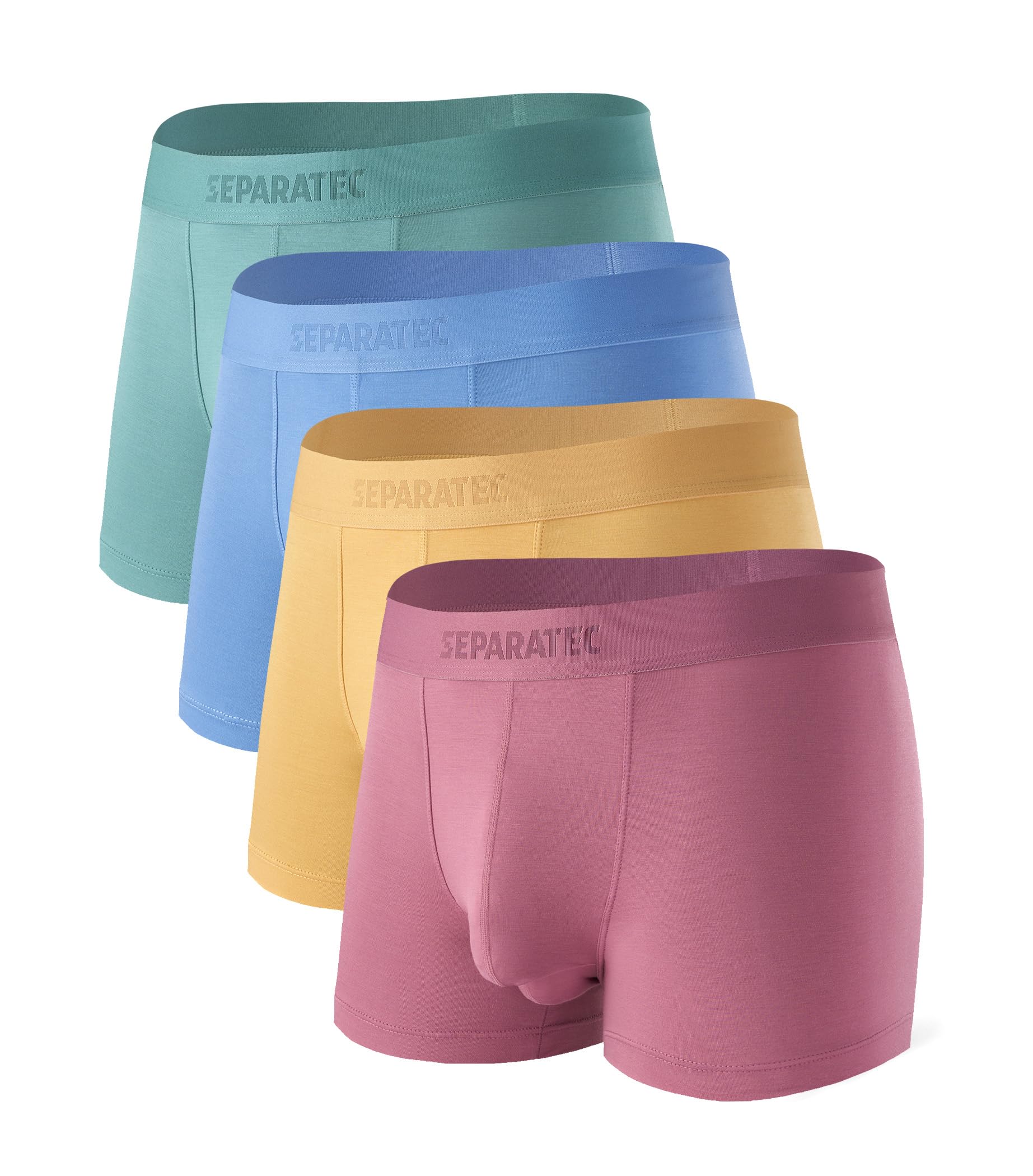 Separatec Mens Trunks Underwear with Dual Pouch Mens Underwear, Soft Breathable Rayon Made from Bamboo Trunks for Men