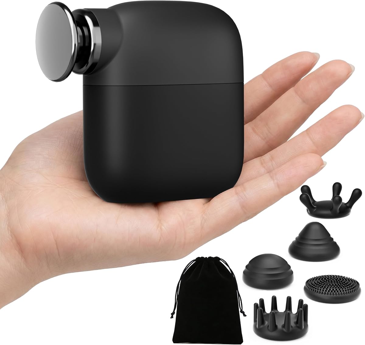 Mini pistola de masaje portátil de percusión de tejido profundo masajeador muscular ligero de mano eléctrico silencioso pistola de masaje para aliviar el dolor masajeador corporal silencioso de alta intensidad para regalos de viaje para mujeres negro