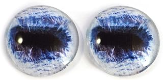 Blue Horse Glass Eyes Realistic Animal Pair for Art Dolls, Sculptures, Props, Masks, Fursuits, Jewelry Making, Taxidermy, and More (30mm)