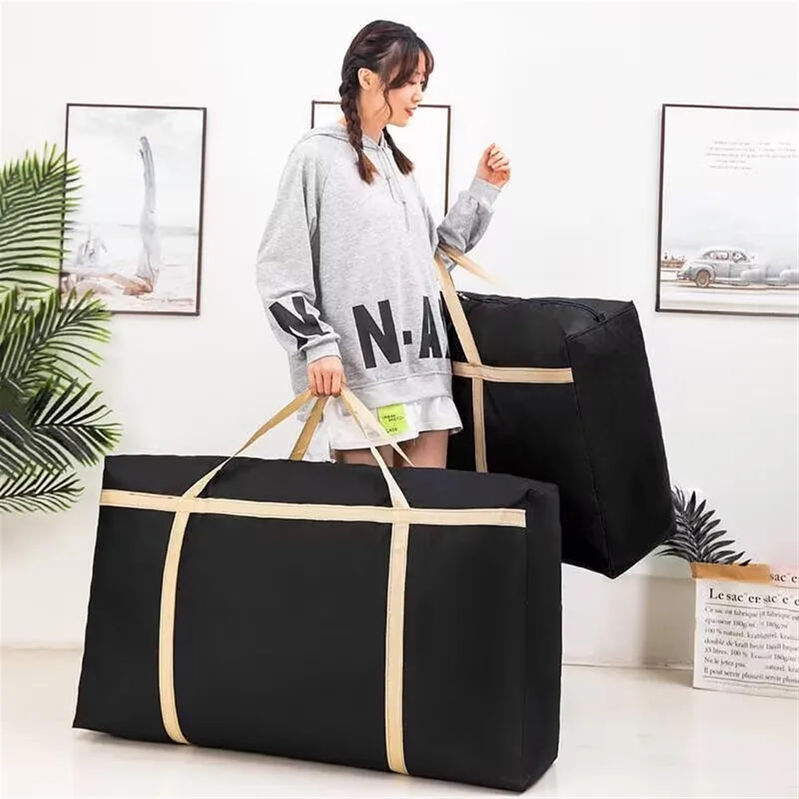 Borsone da Viaggio Pieghevole Borsone da Viaggio Borsone Extra Large Borsa da Viaggio Leggera di Grandi Dimensioni Resistente all'Acqua Borsa da Viaggio in Tessuto Non Tessuto(230L)