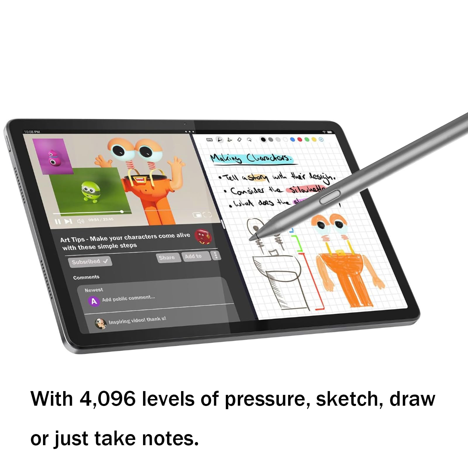 Penna Tab Plus Per Lenovo (AP500U/AP501U) – Compatibile Con P12, M11, K11, Y700 E Legion Gen 3 – 4096 Livelli Di Pressione