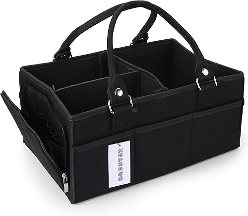 Organizador de pañales para bebé para niñas y niños, cesta de almacenamiento grande para guardería, bolsa portátil para cambiador y automóvil,