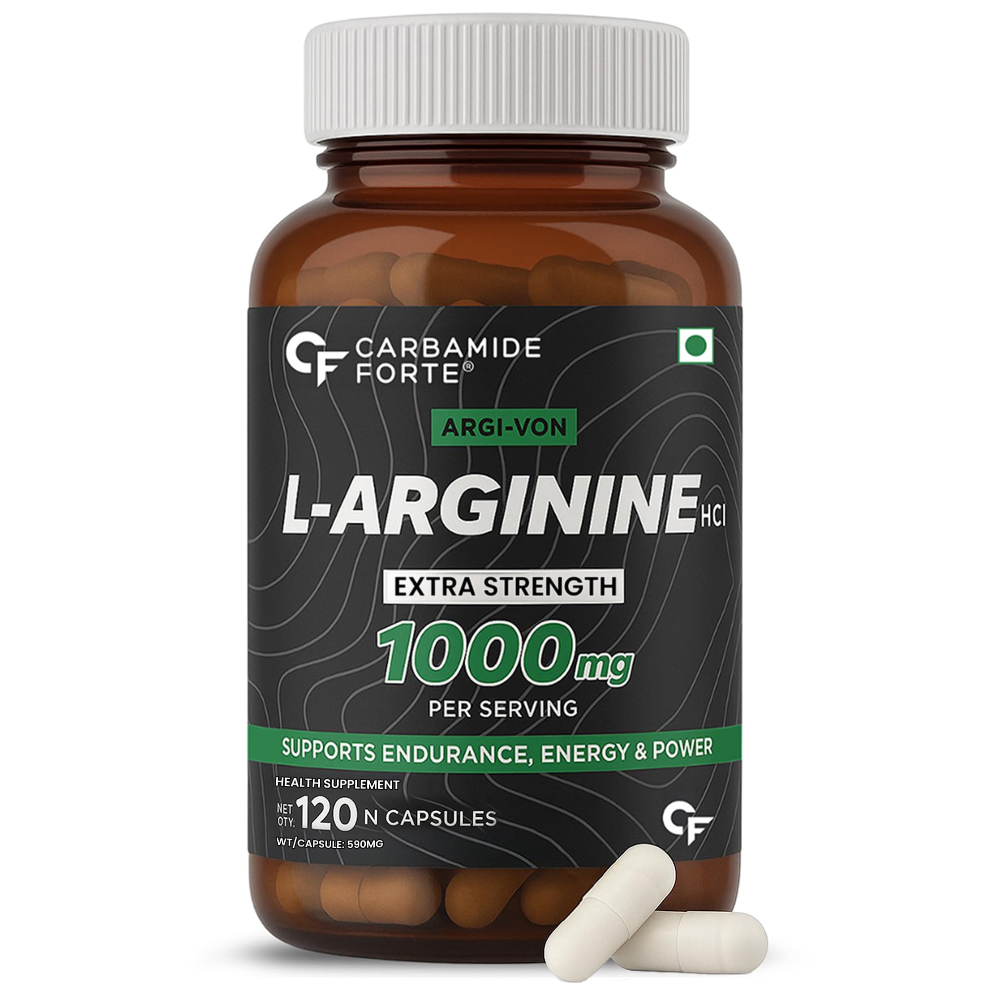 Carbamide Forte L Arginine 1000mg Supplement Per Serving - 120 Veg Capsules