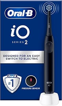 Oral- iO 2 Black Electric Toothbrush for Adults, 3 Cleaning Modes, Gentle on Gums, Soft Brushing, Accessories, Oral B Brush Replacement, Charger