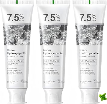 7.5% Hydroxyapatite Toothpaste, 7.5% Hydroxyapatite Toothpaste for Advanced Enamel Protection, Appropriate for Sensitive Teeth, Gentle and Effective Formula, Fresh Mint 3
