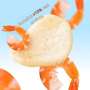 SntCrave Garlic Shrimp Chips| Crispy and Delicious 22g*3 | Made with ≥15% Real Shrimp, 0g Trans Fat | Crispy, Light & Addictive, Perfect for Sharing