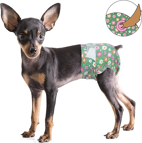 Miniatura 7 de Pet Soft Pañales para Perras Hembras, Pañal Desechable para Perras Hembras, Pañales para Perras para Gatas y Cachorros con Agujero de Cola de Espuma