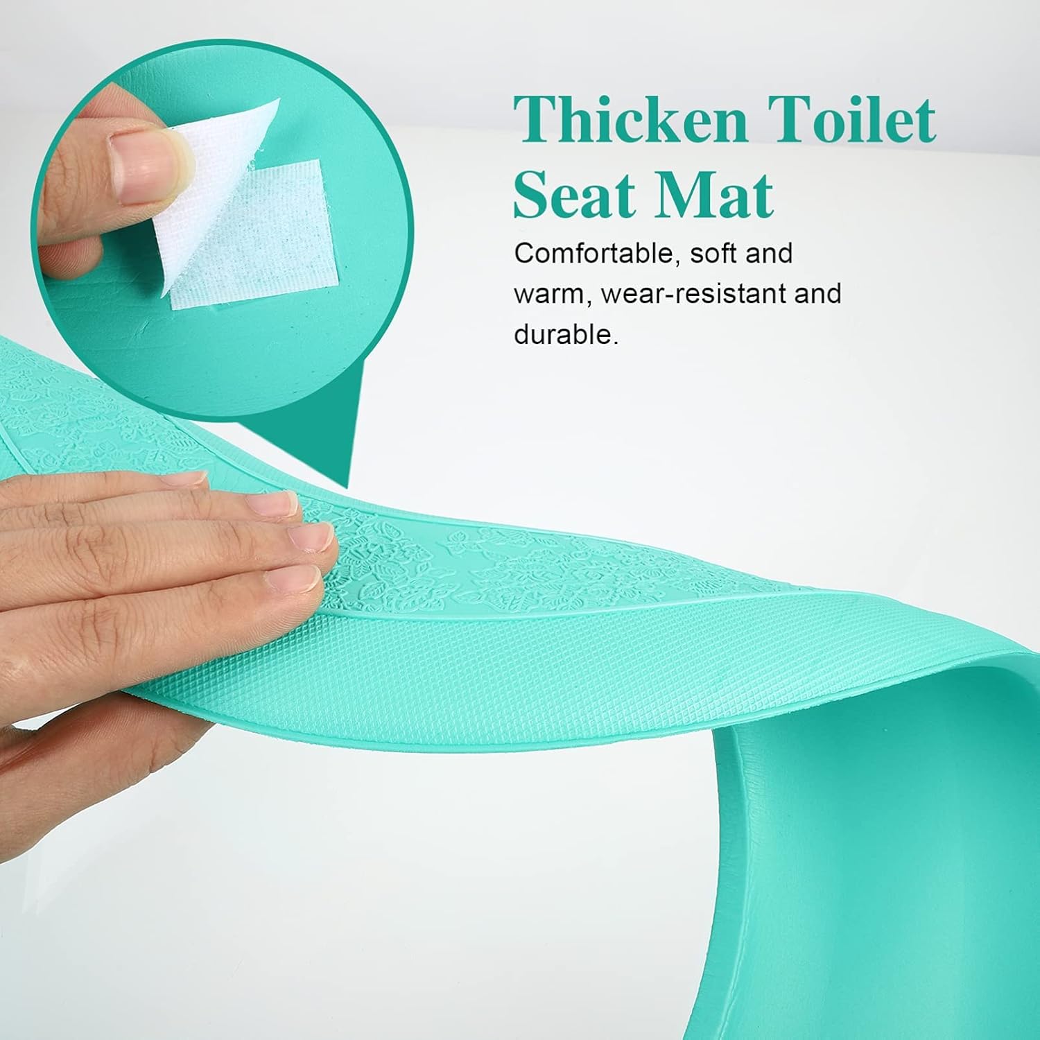 Toilet Seat Cover Pad Sticker,Soft Toilet Seat Cushion Pad Universal with Self-Adesive Design for Bathroom (Light Green)