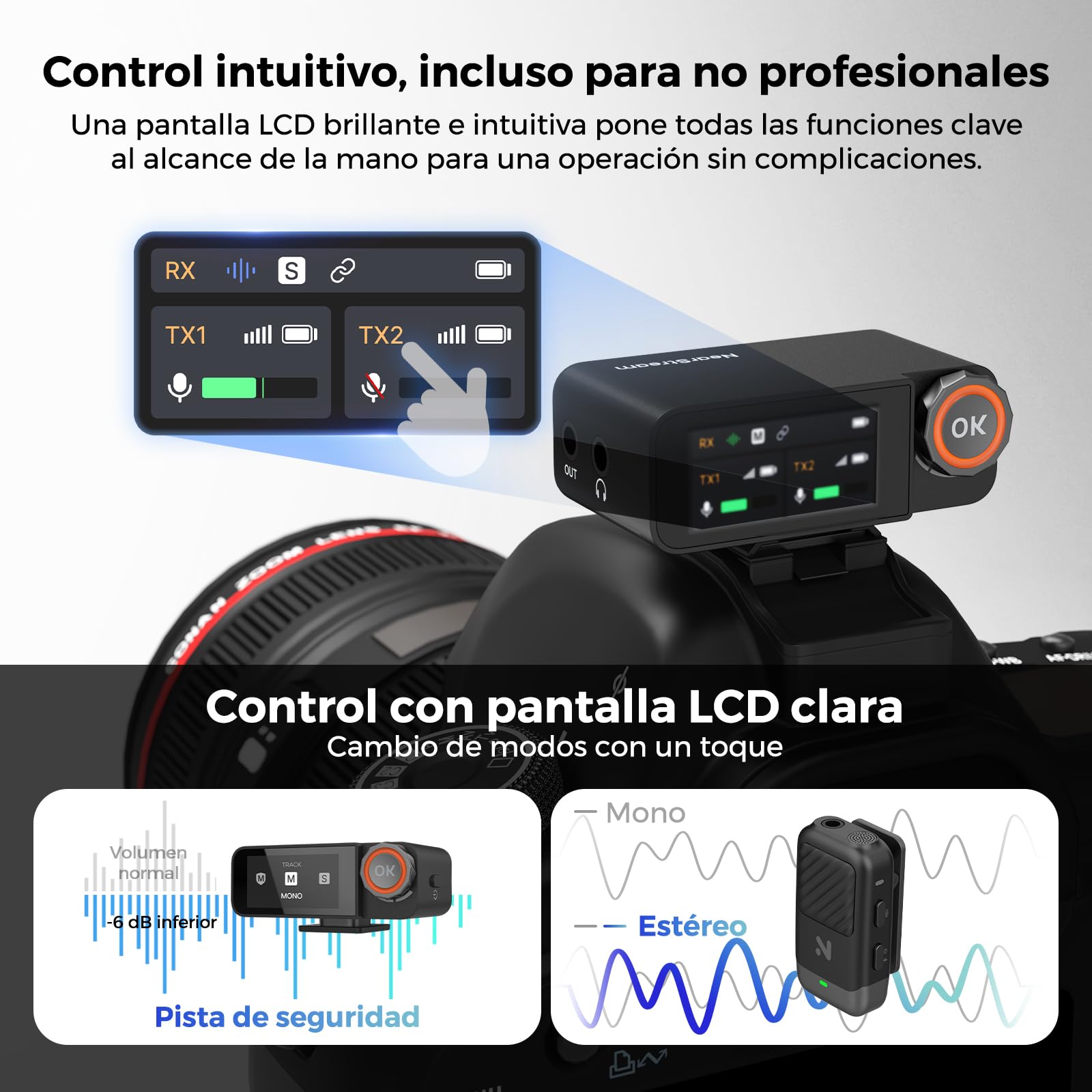 NearStream Kit Professionale per Interviste – VM33 Camera da Streaming 2K & Microfono Lavalier Wireless AWM28T, Bundle Camera e Microfono Wireless per Interviste, Podcast, YouTube & Livestreaming