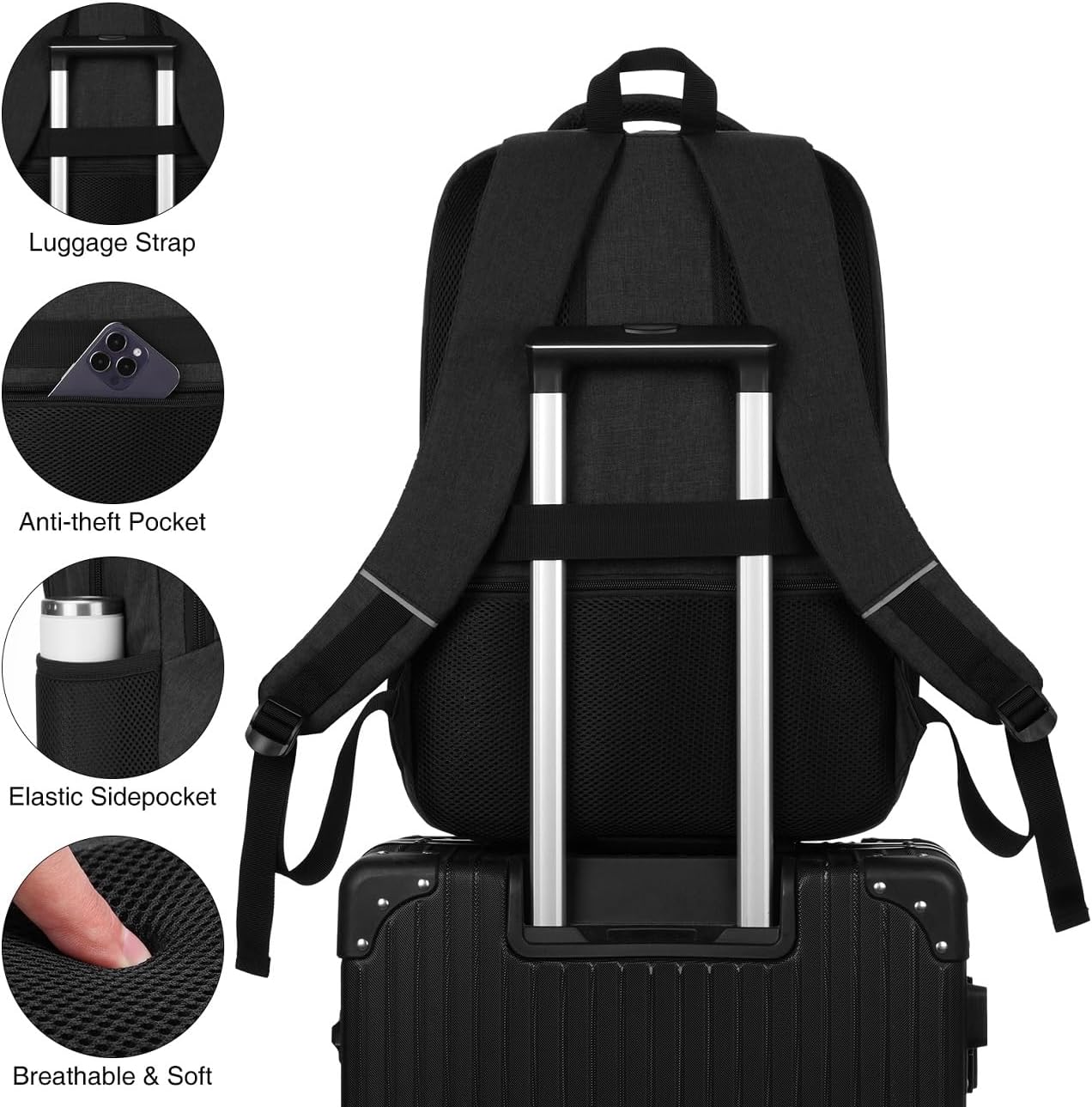 YAMTION Gym Backpack for Men Women with Shoe Compartment,17,3 Inch Bookbag for Boys with USB Port for Workout College Sport