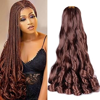 French Curly Braiding Hair 18 Inch 6 Packs Pre Stretched Bouncy Braiding...