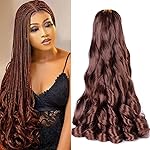 French Curls Braiding Hair 33 Synthetic Bouncy Braiding Hair Extensions 75g/pack French Curly Crochet Hair Extensions 24inch(24 Inch,8 Packs,33)