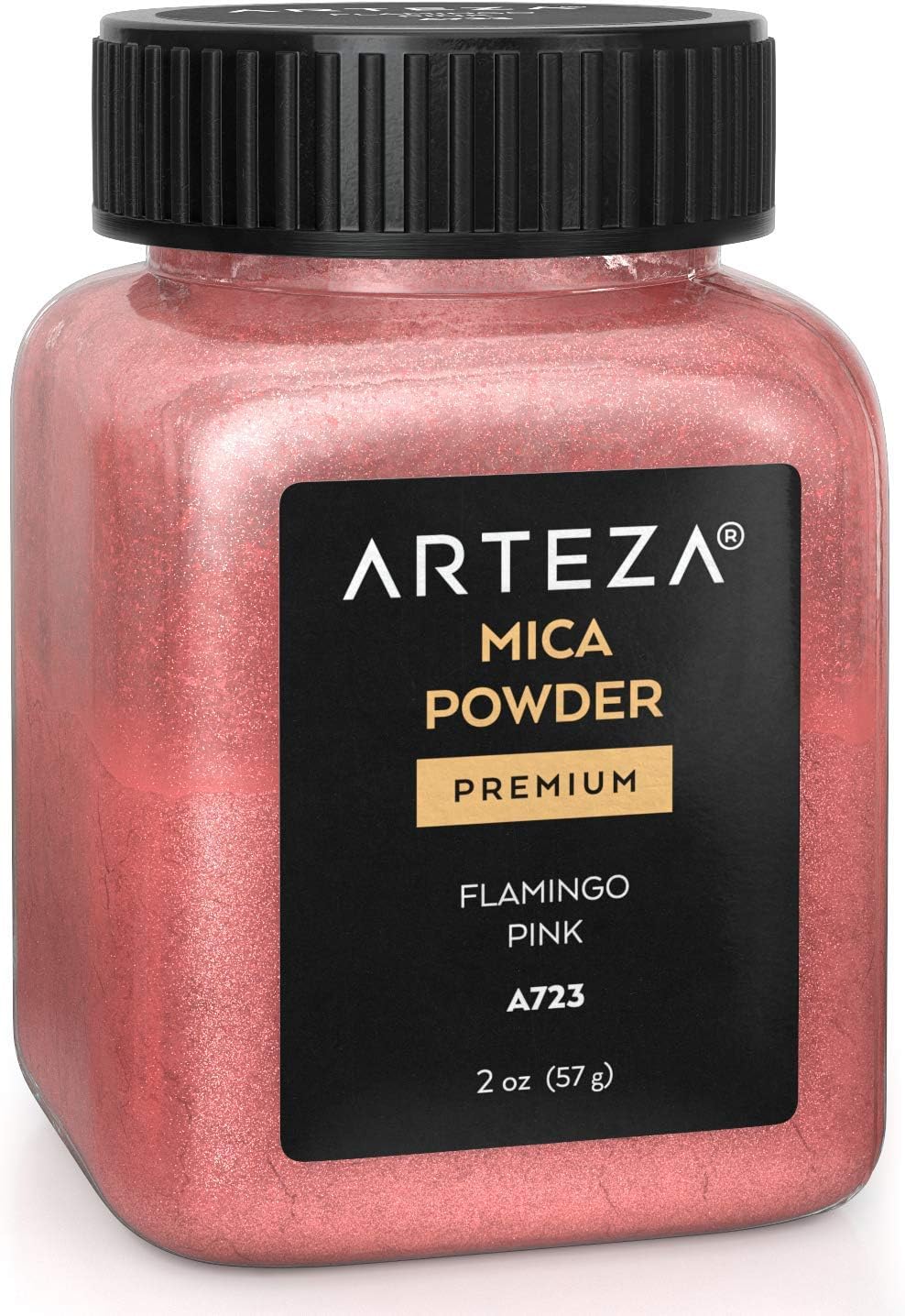 Arteza Mica Powder for Epoxy Resin, Flamingo Pink A723, 2 oz Bottle, Art Supplies for Candle Making & DIY Crafts