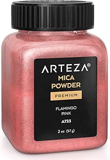 Arteza Mica Powder for Epoxy Resin, Flamingo Pink A723, 2 oz Bottle, Art Supplies for Candle Making & DIY Crafts