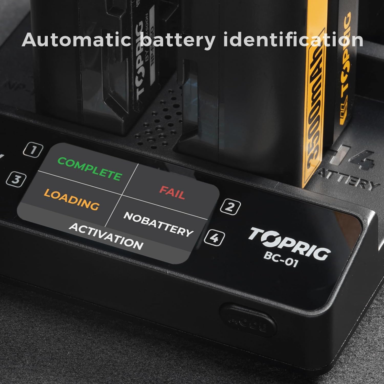 Accsoon TOPRIG 100W 4-Channel NP-F Fast Charger with LCD Display Compatibility with NP-F550 NP-F750, NP-F970 and Other Corresponding NP-F Series