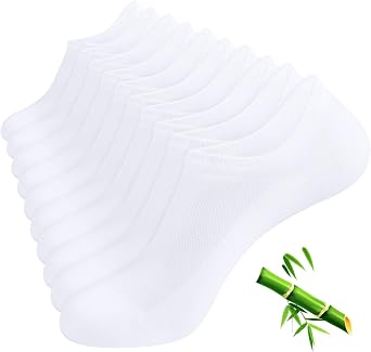 YOJOOM Bamboo No Show Socks for Men & Women 10 Pairs - Invisible Ankle Socks with Non-Slip Grip, Thin Breathable Summer Liner Socks