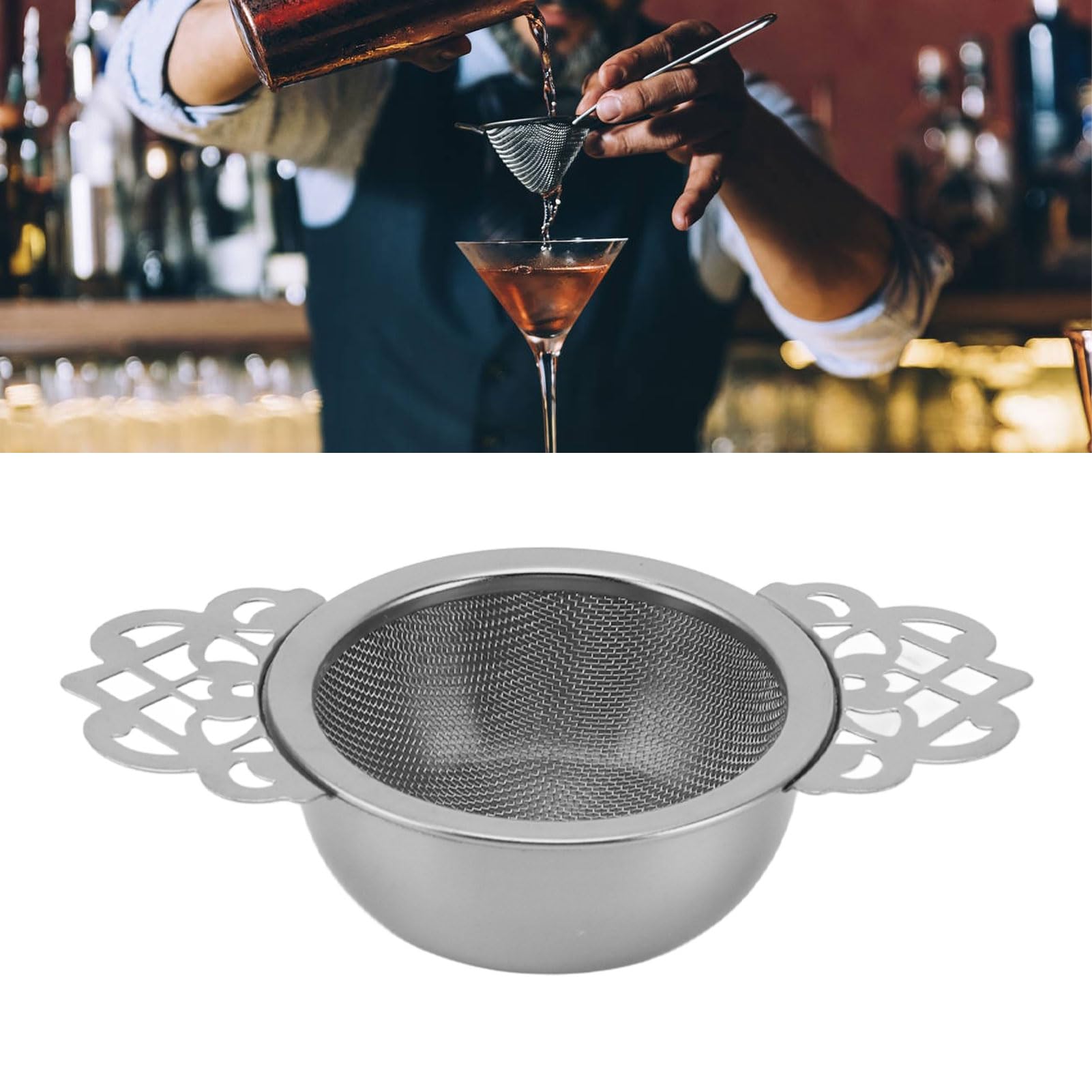 2 colini da tè a rete fine con ciotola, in acciaio inox sfuso infusore per tè filtro da tè 7 c