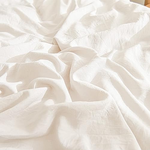 Miniatura 6 de Juego de ropa de cama con volantes, color beige, 100% microfibra lavada, transpirable, suave, patrón gris crema, Shabby Chic con volantes, juego de