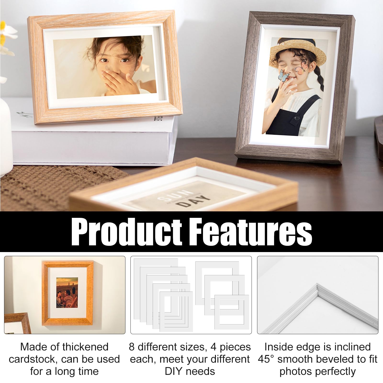 32 Passepartout Carton Beige 1mm - 8 Tailles Pour Encadrement Photos Et Œuvres D'Art