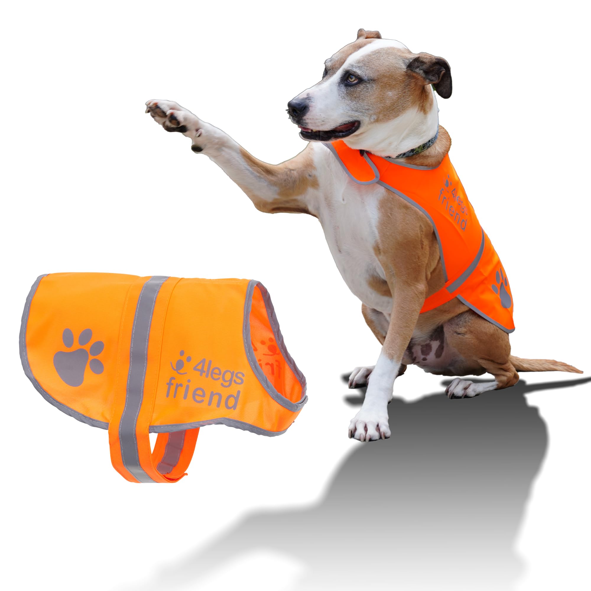 Cane riflettente di sicurezza gilet 5 misure adatte a cani 4-60 kg, giorno e notte ad alta visibilità per attività all' aperto, Mantieni il tuo cane visibile, al sicuro da auto e caccia incidenti