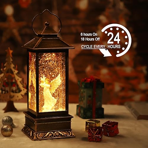 Miniatura 2 de Decoraciones de Navidad, globo de nieve de Navidad iluminado para el hogar, linterna de Navidad, linternas de agua brillantes con música de Navidad