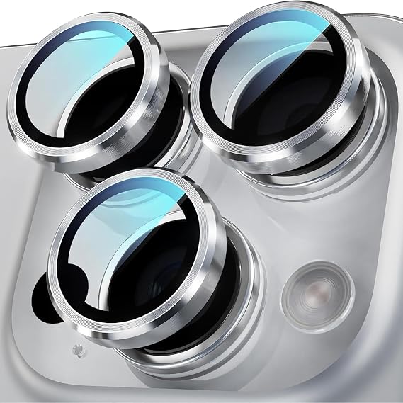 Enfein iPhone 17 Pro / 17 Pro Max İle Uyumlu CmCov Kamera Lens Koruyucu Kolay Tak Çıkar Ergonomik İnce Tasarım Kırılma Ve Çizilme Önleyici Silver