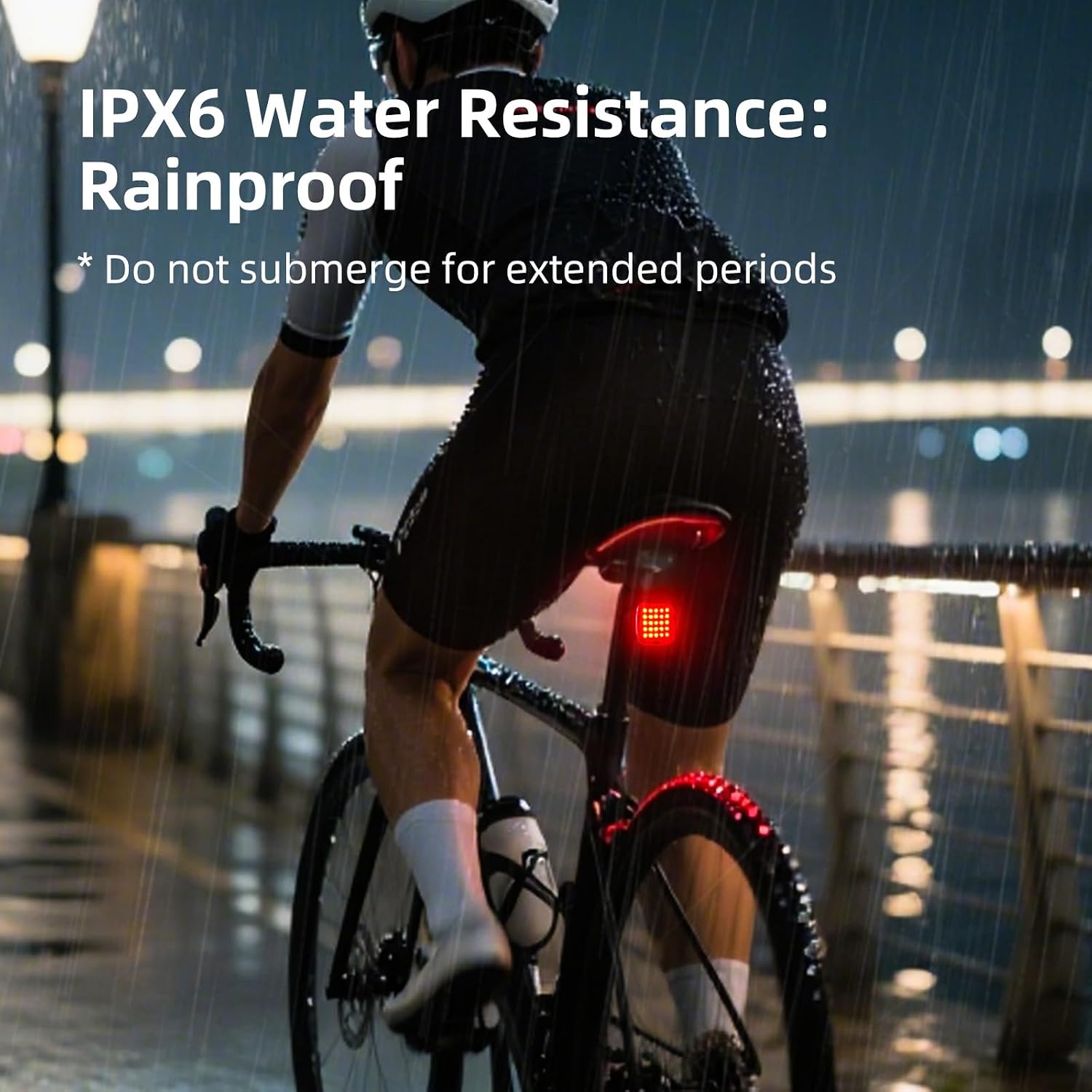 Bike Taillight LED Tail Light Smart Brake Sensing Vibration Auto Wake-Up 4 Modes IPX6 Waterproof Bike Rear Light Bicycle Rear Lights Night Ride Cycling Safety Taillight Accessories CY110 image 5